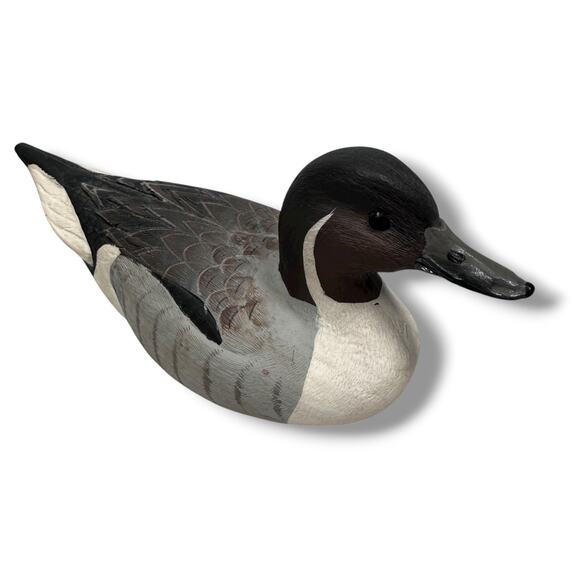 Vintage 1985 American Wildlife Collection Pintail Drake Duck Decoy 6" Signed - Picture 1 of 12